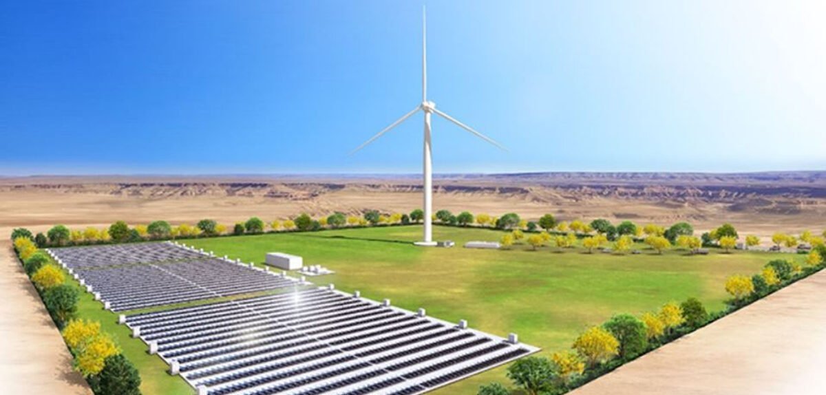 Imagem destacada - Toshiba ESS inicia projeto-piloto de usina híbrida eólica-solar com baterias na Arábia Saudita