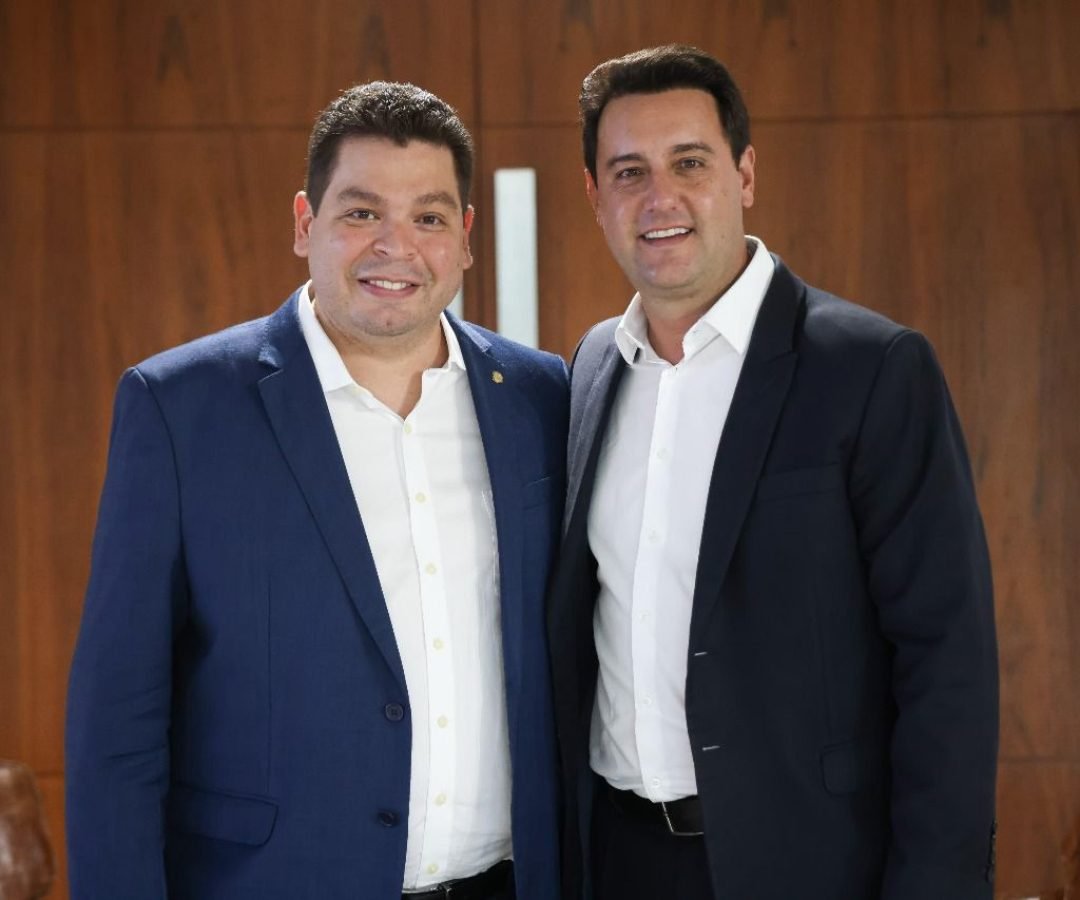 O deputado Gugu Bueno e Ratinho Junior