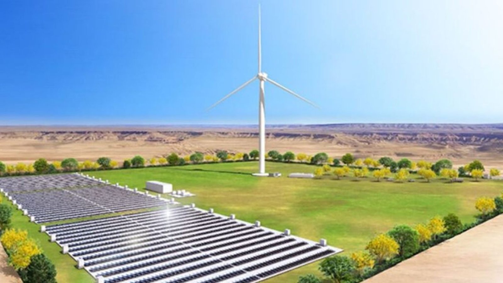 Imagem destacada - Toshiba ESS inicia projeto-piloto de usina híbrida eólica-solar com baterias na Arábia Saudita